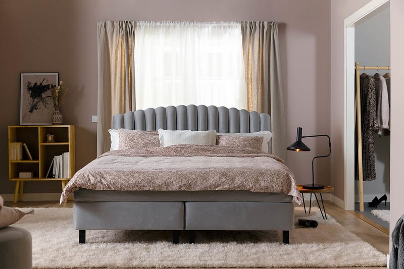 Davia Senggavel 120 cm - Lysegrå/Velour - Møbler - Senge - Sengetilbehør & sengegavl - Sengegavle