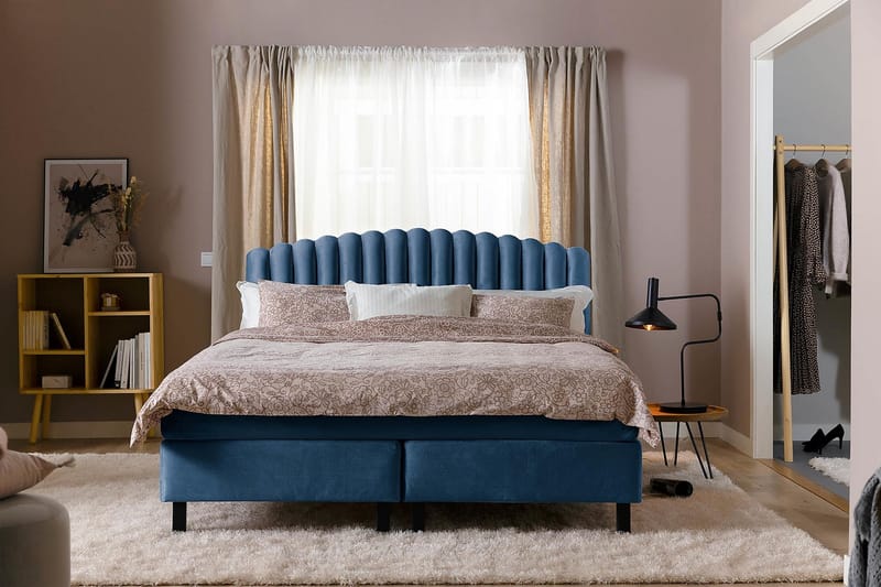 Davia Senggavel 120 cm - Mørkeblå/Velour - Møbler - Senge - Sengetilbehør & sengegavl - Sengegavle