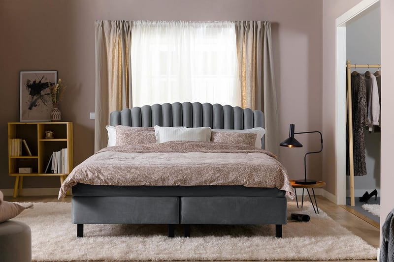 Davia Senggavel 120 cm - Mørkegrå/Velour - Møbler - Senge - Sengetilbehør & sengegavl - Sengegavle