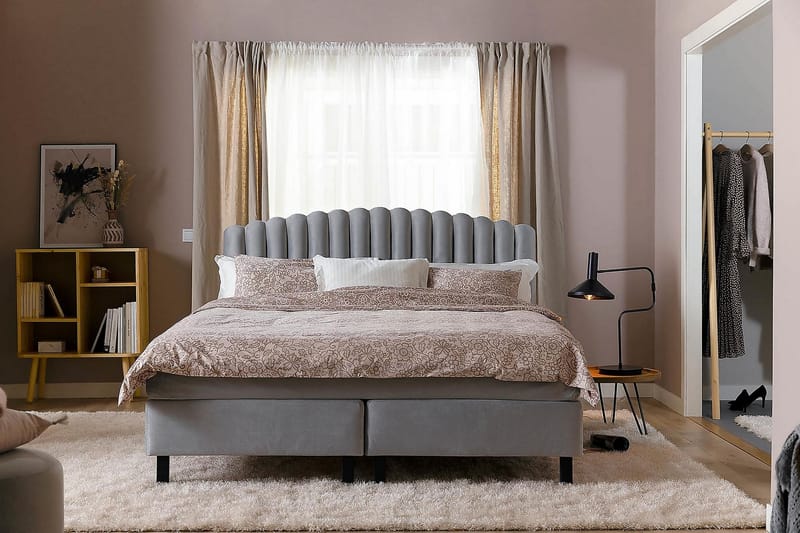 Davia Senggavel 140 cm - Lysegrå/Velour - Møbler - Senge - Sengetilbehør & sengegavl - Sengegavle