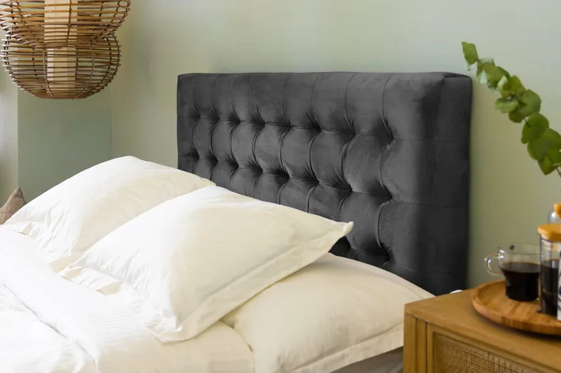 Donte Sengegavl 120 cm Square - Mørkegrå - Møbler - Senge - Sengetilbehør & sengegavl - Sengegavle