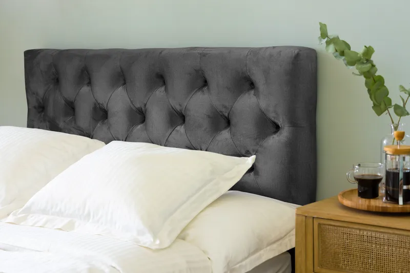 Donte Sengegavl 140 cm Dybhæftet - Mørkegrå - Møbler - Senge - Sengetilbehør & sengegavl - Sengegavle