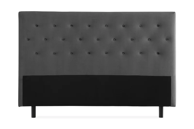 Donte Sengegavl 160 cm Button, Mørkegrå