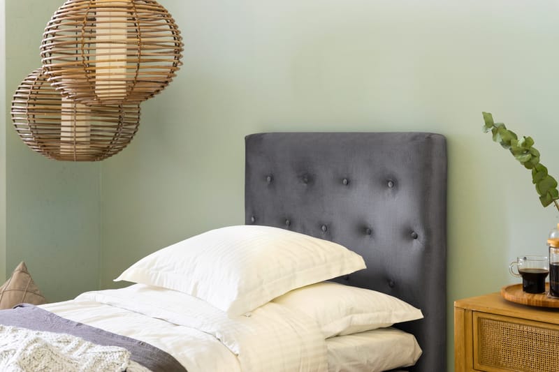 Donte Sengegavl 90 cm Button - Grå - Møbler - Senge - Sengetilbehør & sengegavl - Sengegavle