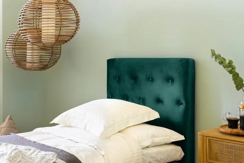 Donte Sengegavl 90 cm Button - Grøn - Møbler - Senge - Sengetilbehør & sengegavl - Sengegavle