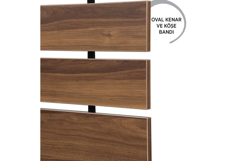 Feltseng hovedgavl - Valnød - Møbler - Senge - Sengetilbehør & sengegavl - Sengegavle