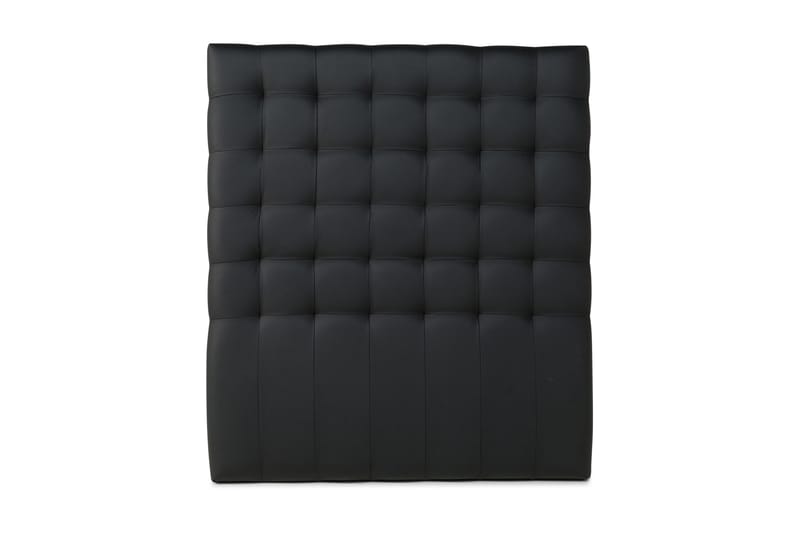 Hilton Luksus sengegavl 120 cm høj ternet kunstlæder - sort - Sengegavle