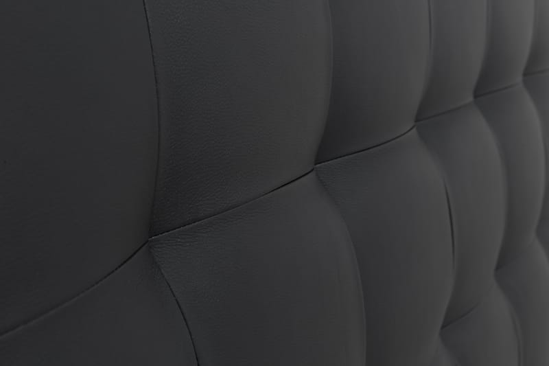 Hilton Luksus sengegavl 140 cm høj ternet kunstlæder - sort - Sengegavle