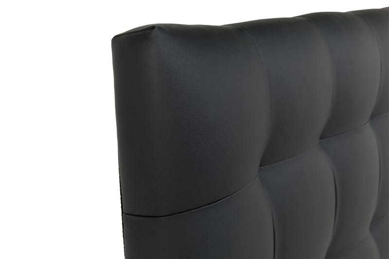 Hilton Luksus sengegavl 140 cm ternet kunstlæder - sort - Sengegavle