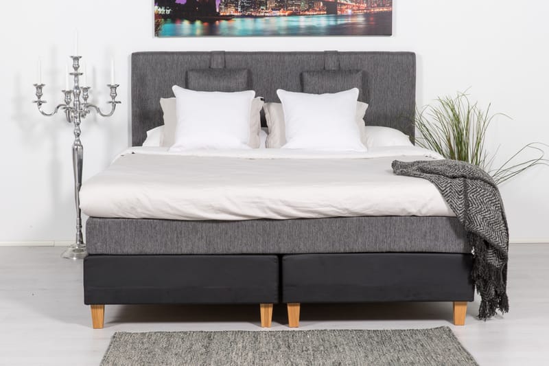 Hilton Luksus sengegavl 160 cm - mørkegrå - Sengegavle
