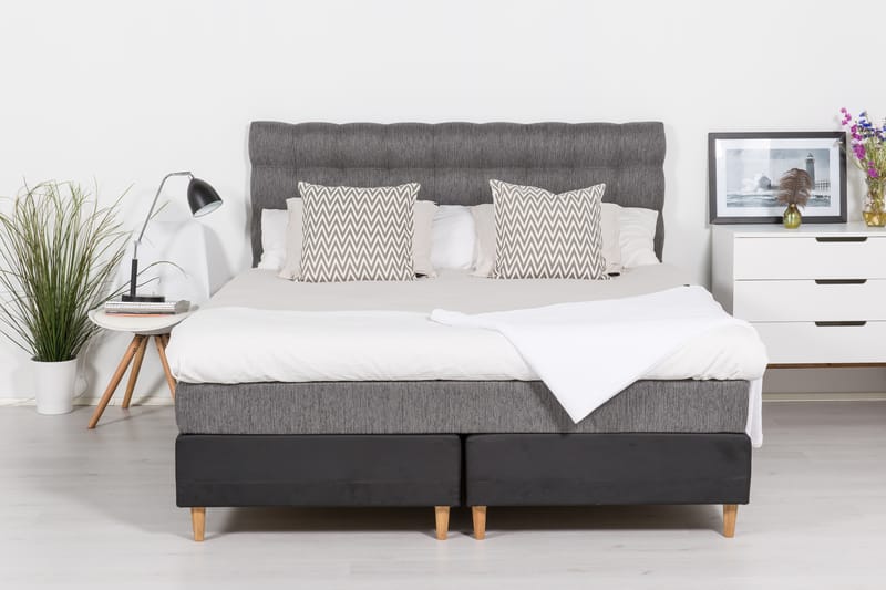 Hilton Luksus sengegavl 160 cm ternet - mørkegrå - Møbler - Senge - Sengetilbehør & sengegavl - Sengegavle