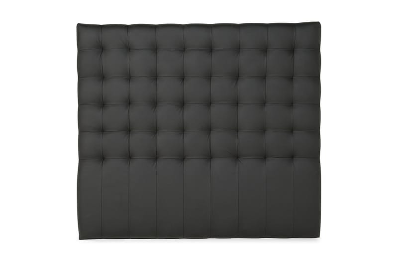 Hilton Luksus sengegavl 180 cm høj ternet kunstlæder - sort - Sengegavle