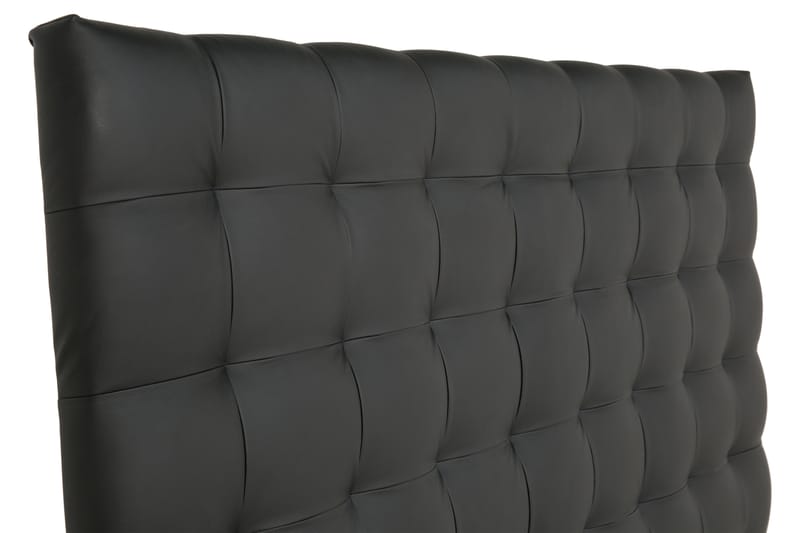 Hilton Luksus sengegavl 180 cm høj ternet kunstlæder - sort - Sengegavle