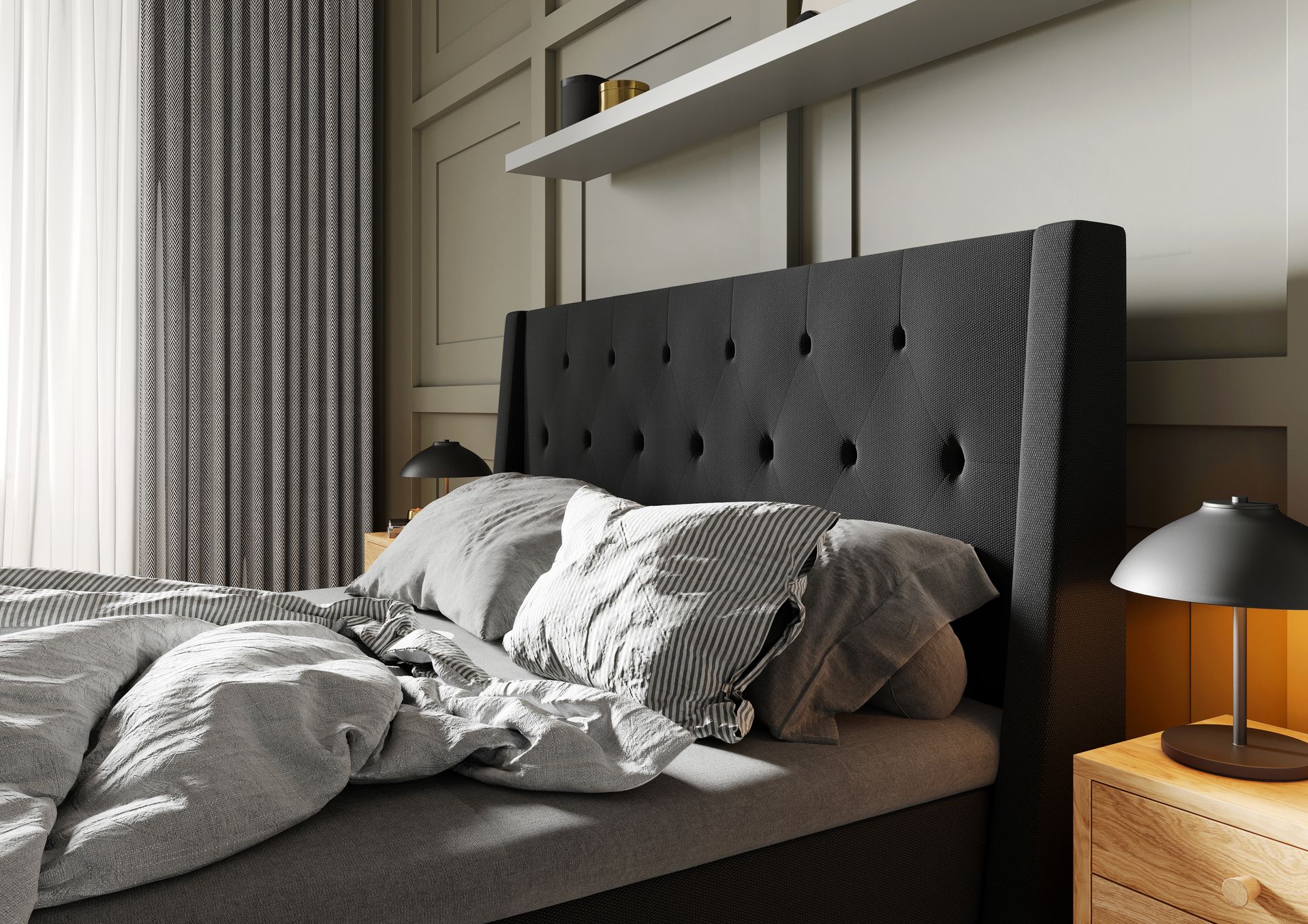 Imperia sengegavl 140 cm - sort - Møbler - Senge - Sengetilbehør & sengegavl - Sengegavle