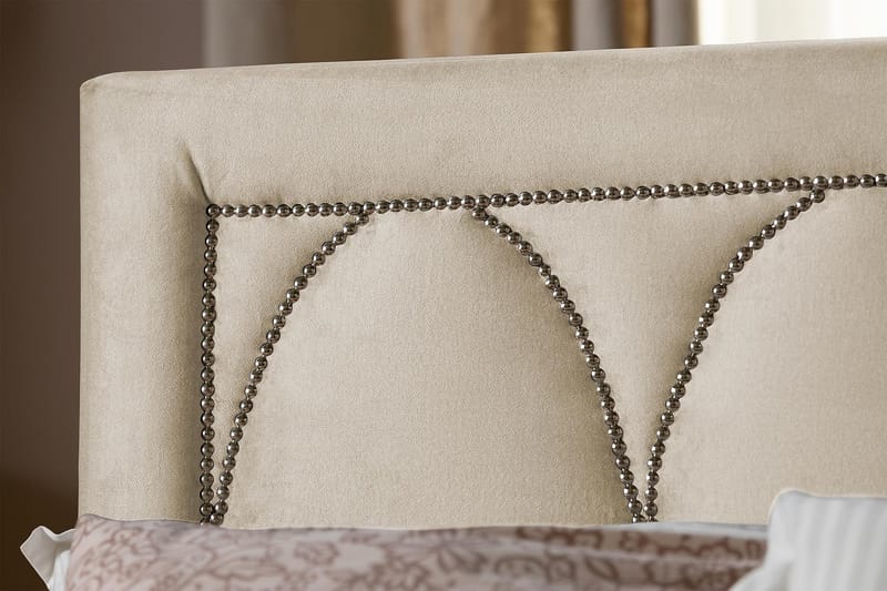 Leva Sengegavl 120cm - Beige/Velour - Møbler - Senge - Sengetilbehør & sengegavl - Sengegavle