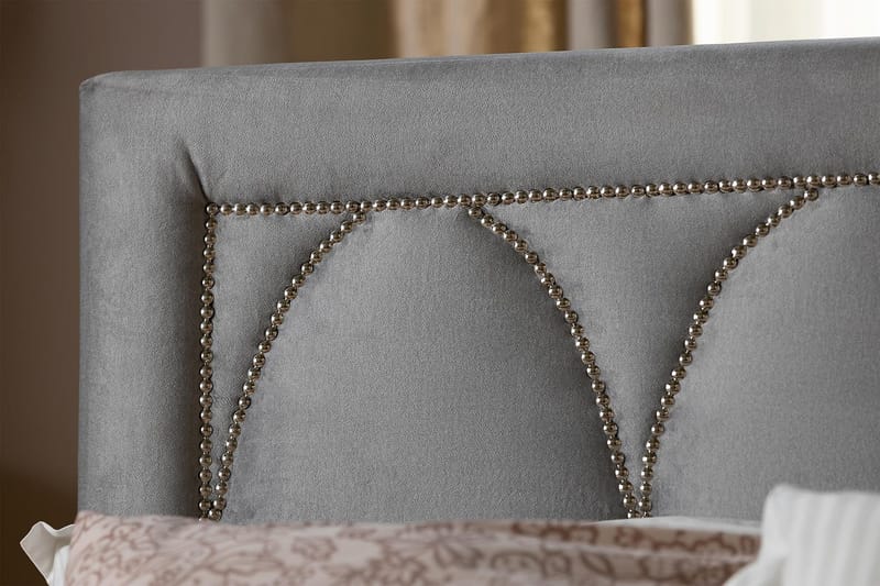 Leva Sengegavl 120cm - Lysegrå/Velour - Møbler - Senge - Sengetilbehør & sengegavl - Sengegavle