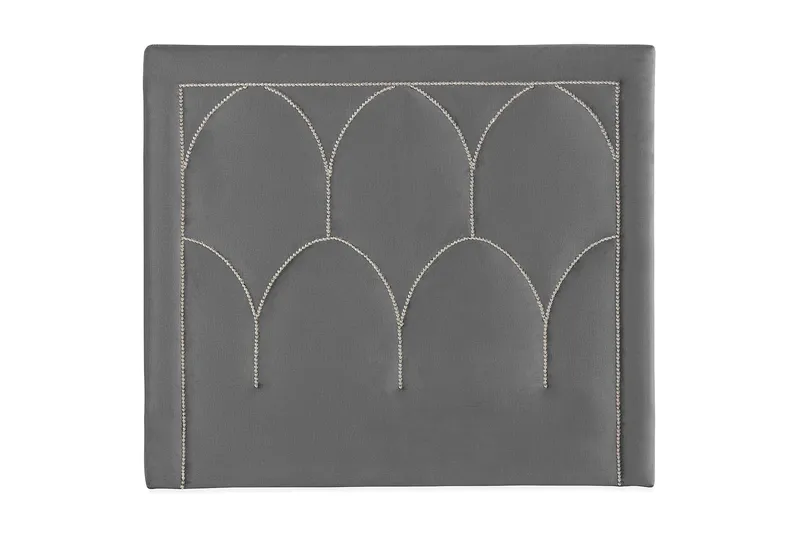 Leva Sengegavl 120cm, Mørkegrå/Velour