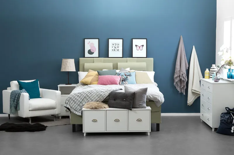 Lucky sengegavl 150 cm glat - grøn - Møbler - Senge - Sengetilbehør & sengegavl - Sengegavle