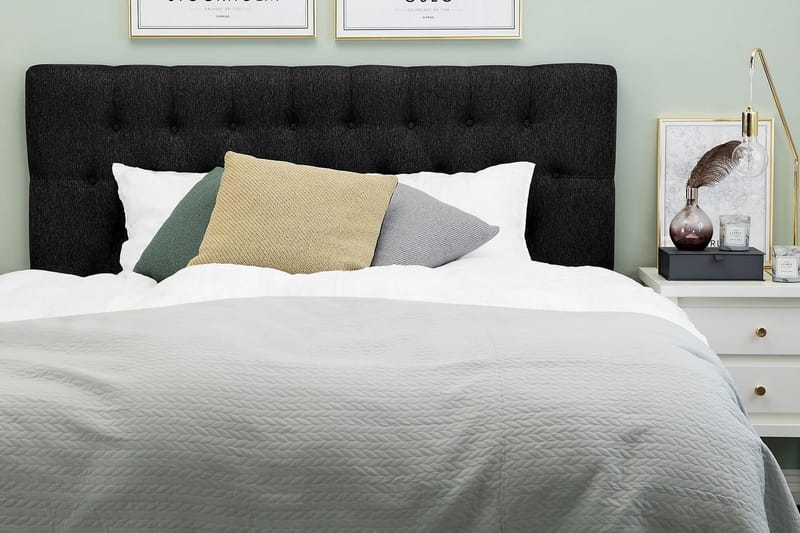 Lucky sengegavl 160 cm Diamant - Sort/Grå - Møbler - Senge - Sengetilbehør & sengegavl - Sengegavle