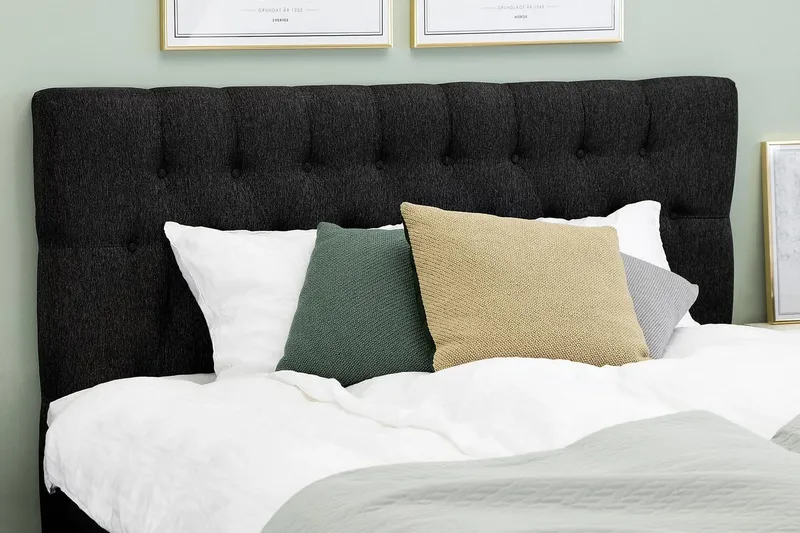 Lucky sengegavl 160 cm Diamant - Sort/Grå - Møbler - Senge - Sengetilbehør & sengegavl - Sengegavle