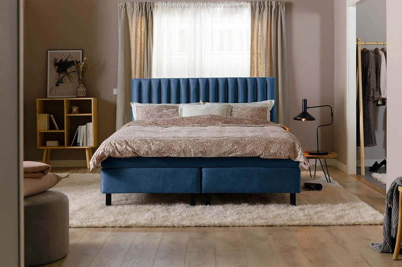 Rakel Sengegavl 120cm - Mørkeblå/Velour - Møbler - Senge - Sengetilbehør & sengegavl - Sengegavle