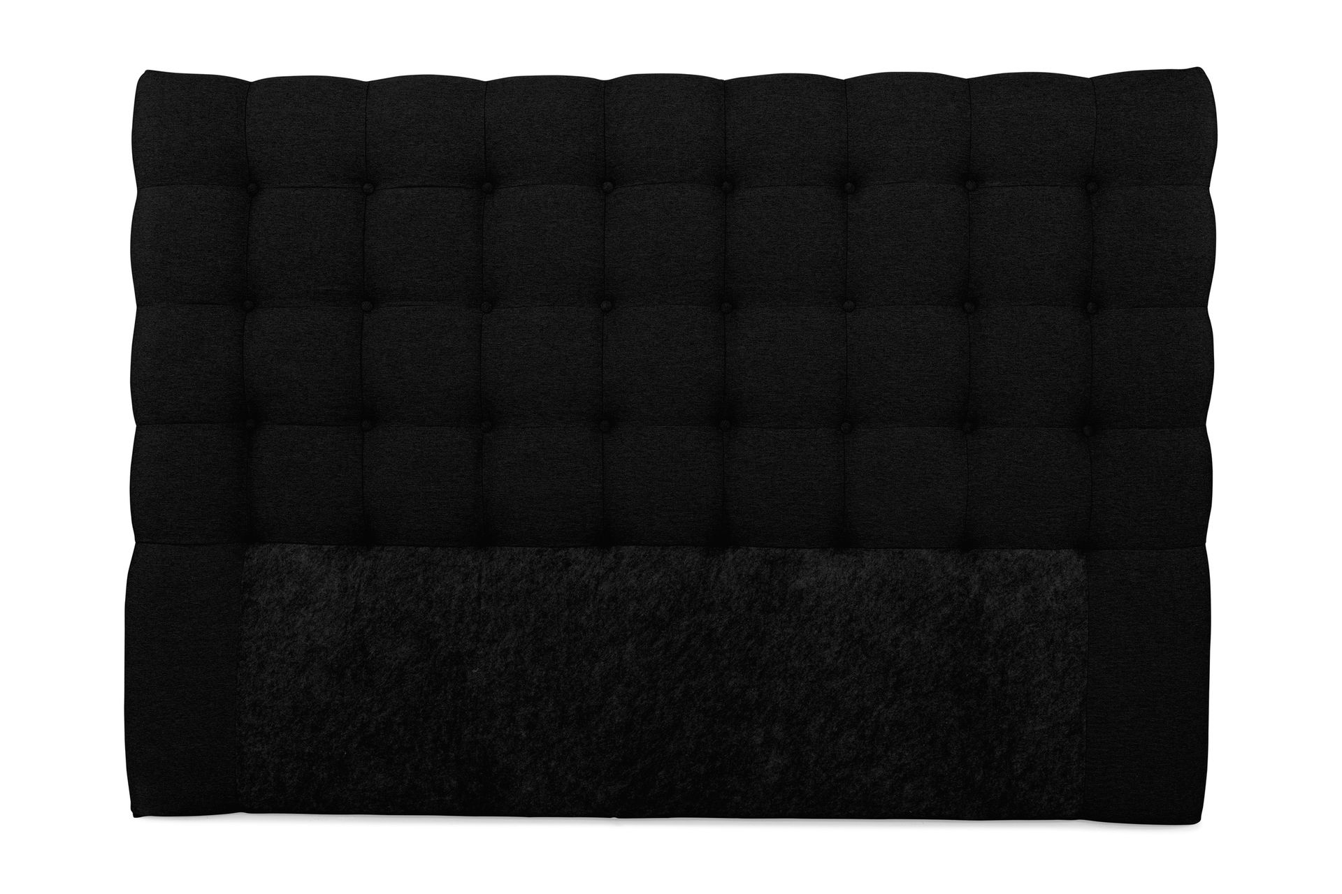 Royal Sengegavl med Knapper 160 cm - Sort - Møbler - Senge - Sengetilbehør & sengegavl - Sengegavle