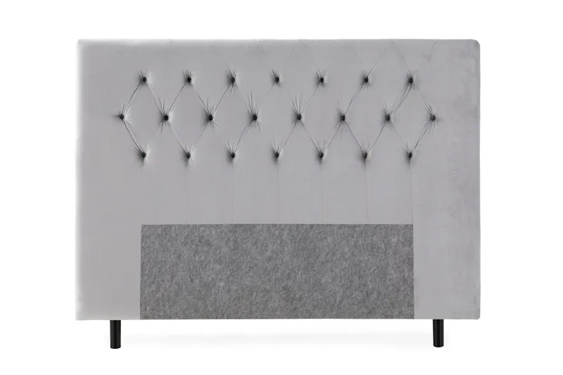 Royal Velvet sengegavl 160 cm velour - lysegrå - Møbler - Senge - Sengetilbehør & sengegavl - Sengegavle