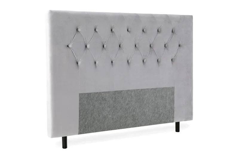 Royal Velvet sengegavl 160 cm velour - lysegrå - Møbler - Senge - Sengetilbehør & sengegavl - Sengegavle