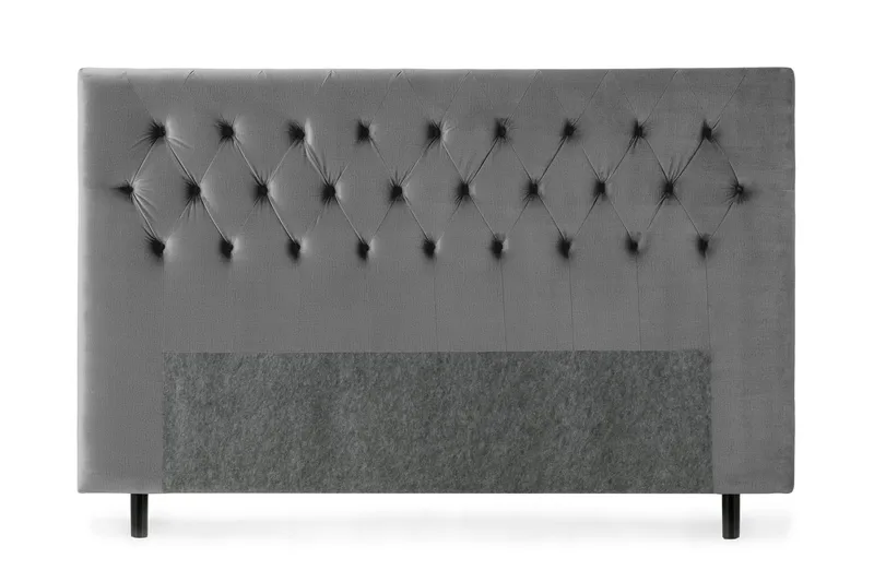 Royal Velvet sengegavl 160 cm velour, mørkegrå