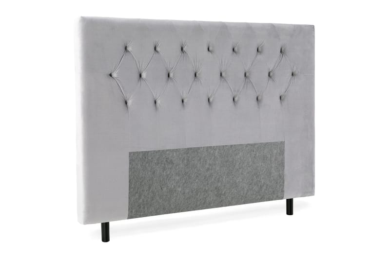 Royal Velvet sengegavl 180 cm velour - lysegrå - Møbler - Senge - Sengetilbehør & sengegavl - Sengegavle