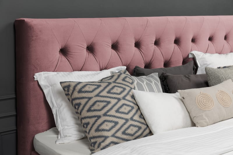 Royal Velvet sengegavl 180 cm velour - Lyserød - Møbler - Senge - Sengetilbehør & sengegavl - Sengegavle