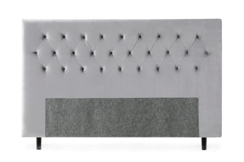 Royal Velvet sengegavl 210 cm velour, lysegrå