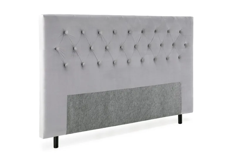 Royal Velvet sengegavl 210 cm velour - lysegrå - Møbler - Senge - Sengetilbehør & sengegavl - Sengegavle