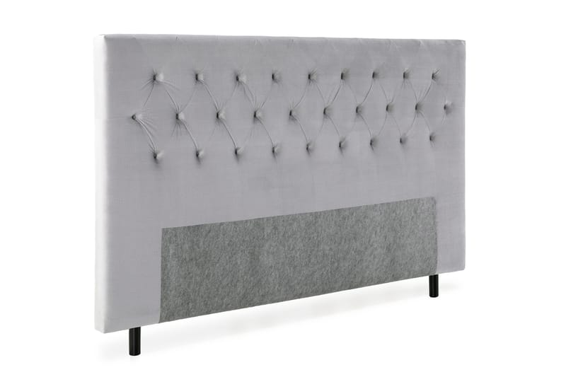 Royal Velvet sengegavl 210 cm velour - lysegrå - Møbler - Senge - Sengetilbehør & sengegavl - Sengegavle