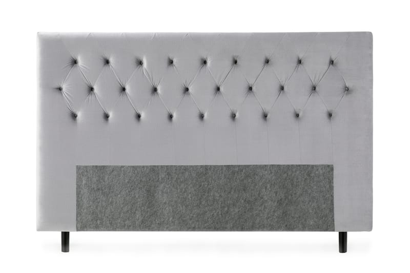 Royal Velvet sengegavl 210 cm velour - lysegrå - Sengegavle