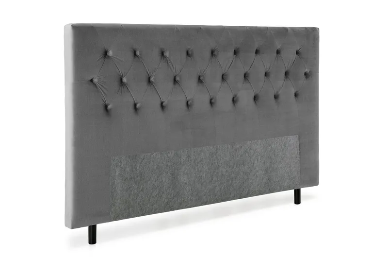 Royal Velvet sengegavl 210 cm velour - mørkegrå - Møbler - Senge - Sengetilbehør & sengegavl - Sengegavle