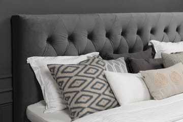 Royal Velvet sengegavl 210 cm velour - mørkegrå - Møbler - Senge - Sengetilbehør & sengegavl - Sengegavle