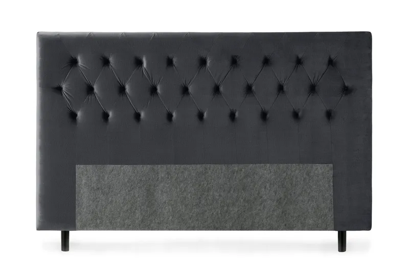 Royal Velvet sengegavl 210 cm velour, sort