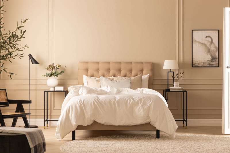 Scarlett Dybttuftet gavl 140 - Beige - Møbler - Senge - Sengetilbehør & sengegavl - Sengegavle