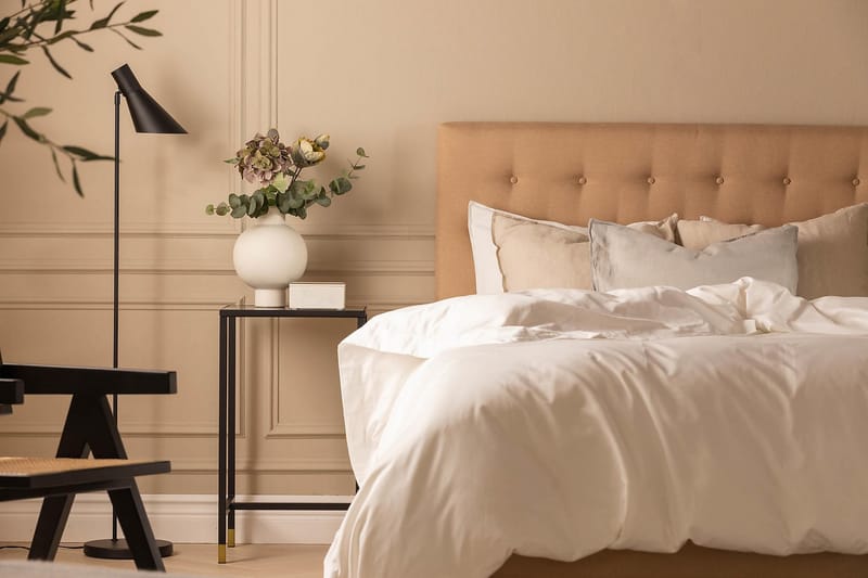 Scarlett Knappet gavl 120 - Beige - Møbler - Senge - Sengetilbehør & sengegavl - Sengegavle
