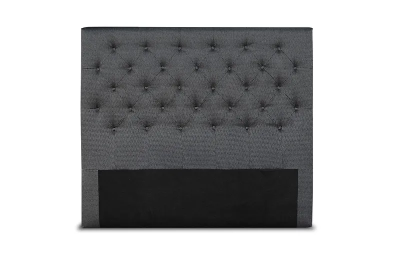 sengegavl 140 cm dybt tuftet, mørkegrå