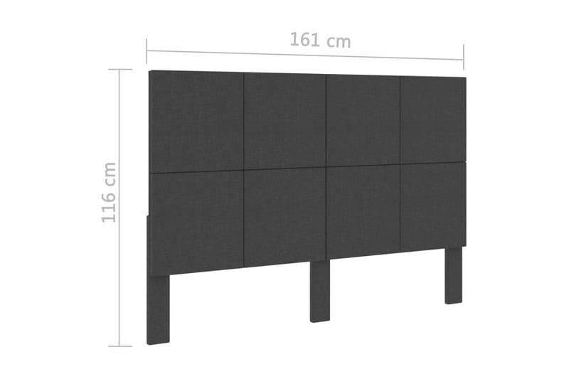 Sengegavl Med Mönster 160X200 cm Stof Mörkegrå - Møbler - Senge - Sengetilbehør & sengegavl - Sengegavle