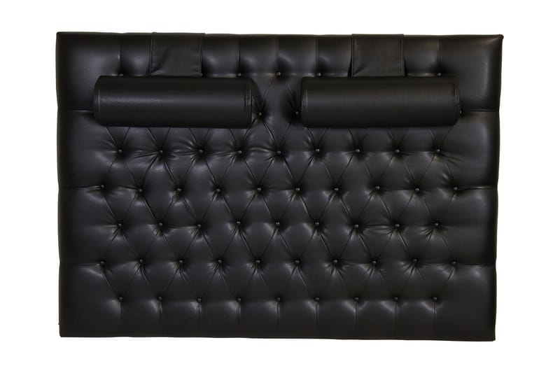 Vintage sengegavl 210 cm Læder - sort - Sengegavle