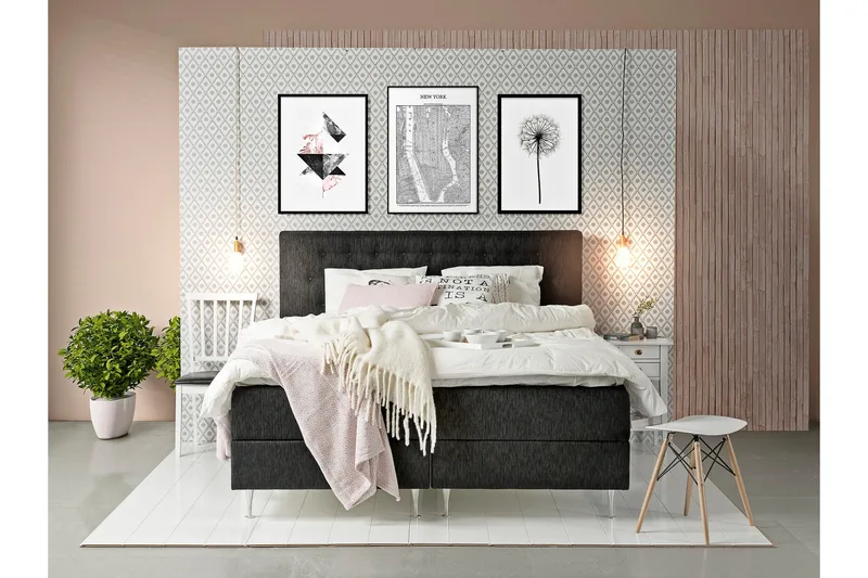 Wynne sengegavl 180 cm - sort - Møbler - Senge - Sengetilbehør & sengegavl - Sengegavle