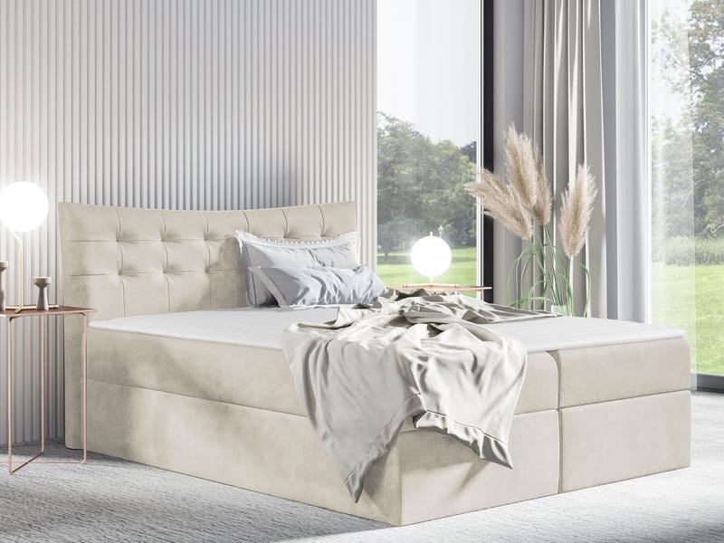 Sirel sengesæt kontinentalseng 180x200 cm - beige - Møbler - Senge - Komplet sengepakke