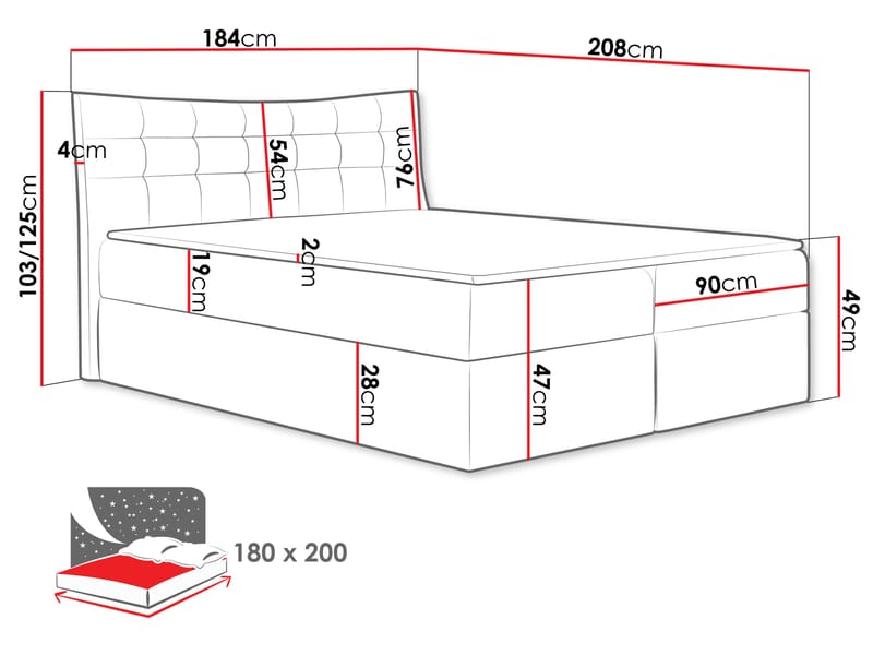 Sirel sengesæt kontinentalseng 180x200 cm - beige - Møbler - Senge - Komplet sengepakke