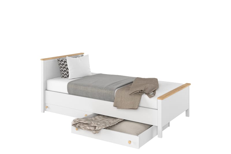 Storys Sengeramme 200x90 cm, Hvid