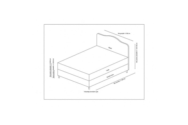 Subash Komplet Sengepakke 150x200 cm - Antracit - Møbler - Senge - Komplet sengepakke