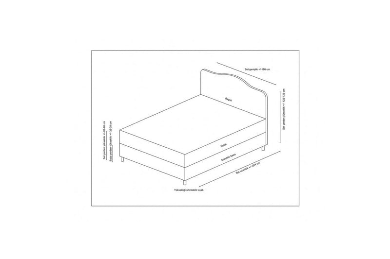 Subash Komplet Sengepakke 160x200 cm - Beige - Møbler - Senge - Komplet sengepakke
