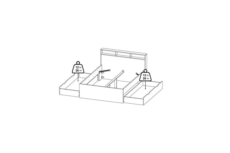 Sumita Sengestel 140x190 cm - Natur/Hvid - Møbler - Senge - Sengeramme & sengestel